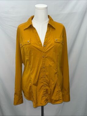 Style & Co. Mustard Yellow Button-Front Shirt